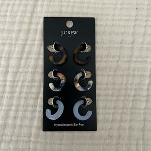 J. Crew mini tortoise hoop earring set